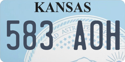 KS license plate 583AOH