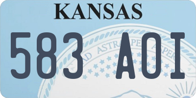 KS license plate 583AOI