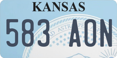 KS license plate 583AON