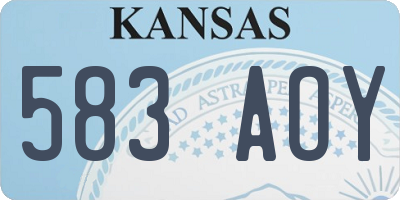 KS license plate 583AOY