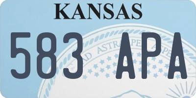 KS license plate 583APA