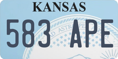 KS license plate 583APE