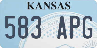KS license plate 583APG