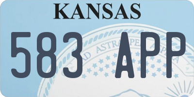 KS license plate 583APP