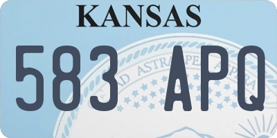 KS license plate 583APQ