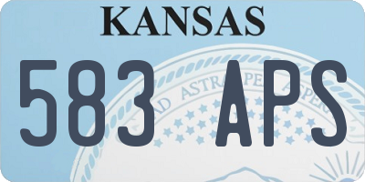 KS license plate 583APS