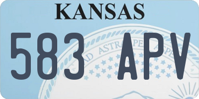 KS license plate 583APV