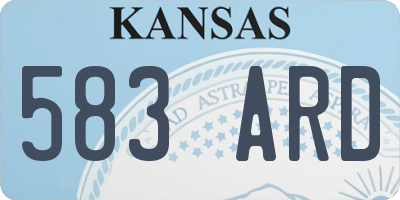 KS license plate 583ARD