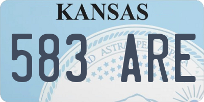 KS license plate 583ARE