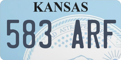 KS license plate 583ARF