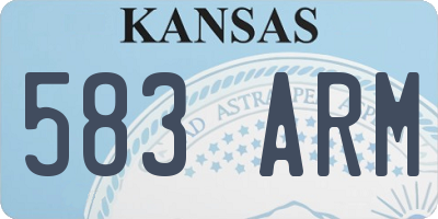KS license plate 583ARM
