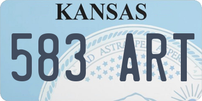 KS license plate 583ART
