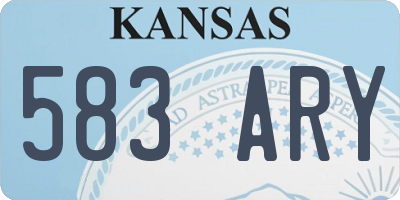 KS license plate 583ARY
