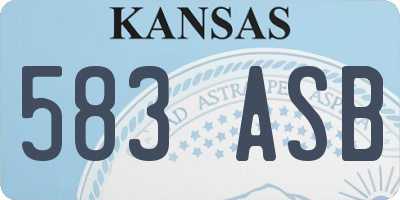 KS license plate 583ASB