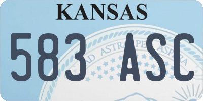 KS license plate 583ASC