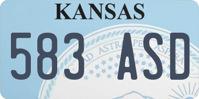 KS license plate 583ASD