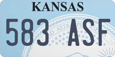 KS license plate 583ASF