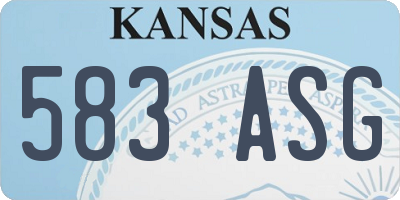 KS license plate 583ASG