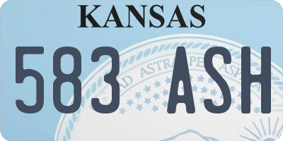 KS license plate 583ASH