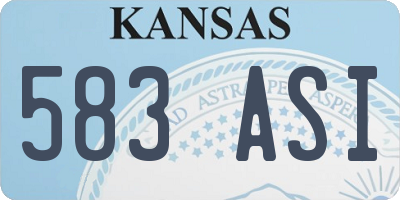 KS license plate 583ASI