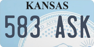 KS license plate 583ASK