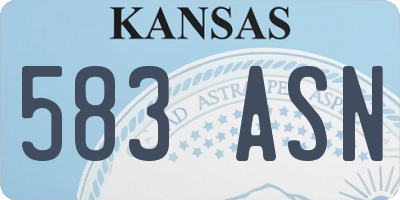 KS license plate 583ASN