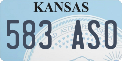 KS license plate 583ASO