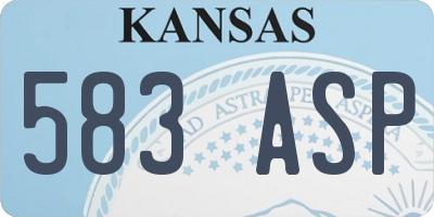 KS license plate 583ASP