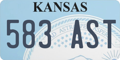 KS license plate 583AST