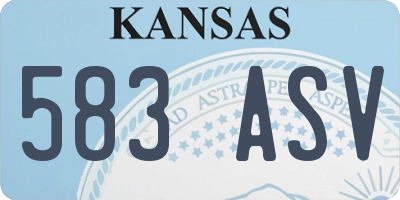 KS license plate 583ASV