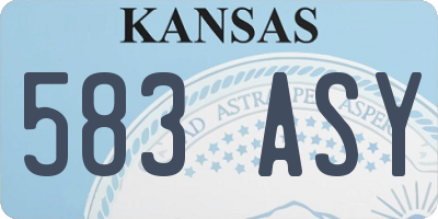 KS license plate 583ASY
