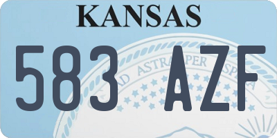 KS license plate 583AZF