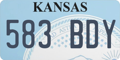 KS license plate 583BDY