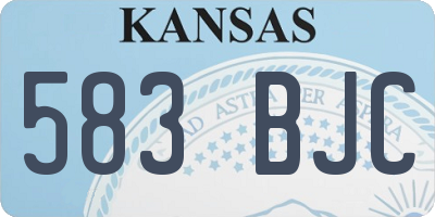 KS license plate 583BJC