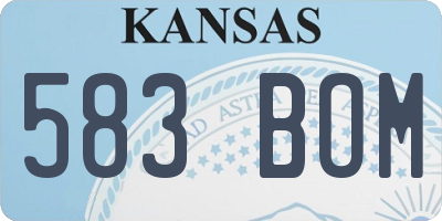 KS license plate 583BOM