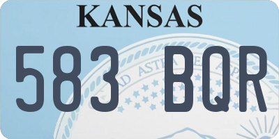KS license plate 583BQR