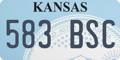 KS license plate 583BSC