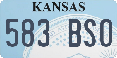 KS license plate 583BSO