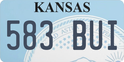 KS license plate 583BUI