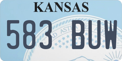 KS license plate 583BUW