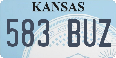 KS license plate 583BUZ