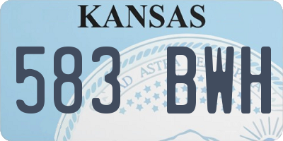 KS license plate 583BWH