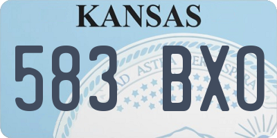 KS license plate 583BXO