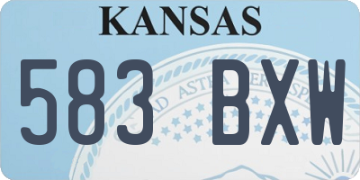 KS license plate 583BXW