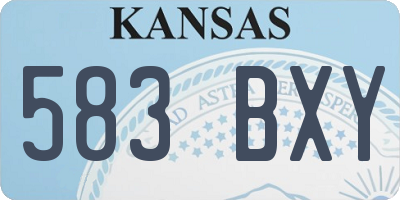 KS license plate 583BXY