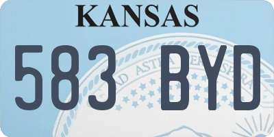 KS license plate 583BYD