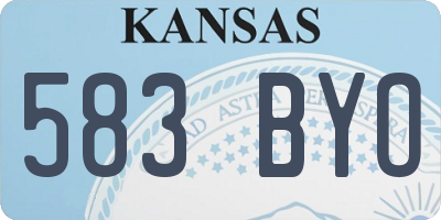 KS license plate 583BYO