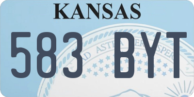 KS license plate 583BYT