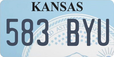 KS license plate 583BYU