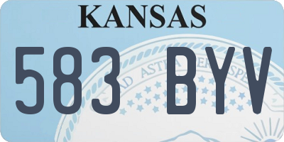 KS license plate 583BYV